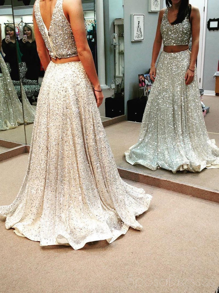 Sexy Two Pieces Sparkly Mermaid Sequin Abend Prom Kleid, Popular Sexy Party Prom Dresses, Custom Long Prom Dresses, Billig Formal Prom Dresses, 17149