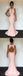 Arrière rougeur ouverte sexy sirène de design unique rose longues robes de bal d'étudiants du soir simples, 17388