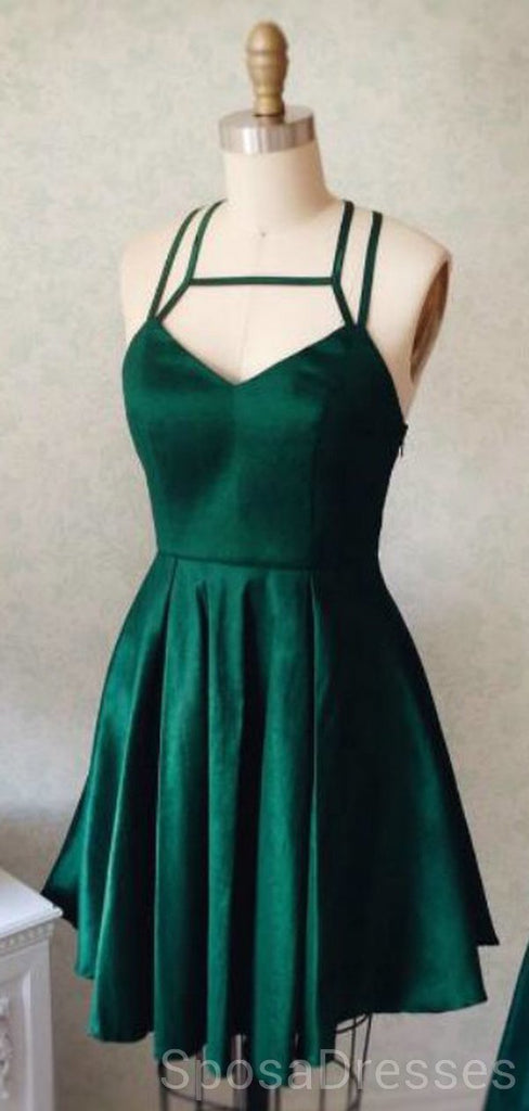 Esmeralda Green Cross Back Short Homecoming Vestidos on-line, cheap short prom dresses, CM839