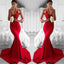 Sexy Red Mermaid Lace Evening Prom Kleider, Beliebte helle rote Party Prom Kleider, Custom Long Prom Kleider, Günstige formale Prom Kleider, 17197