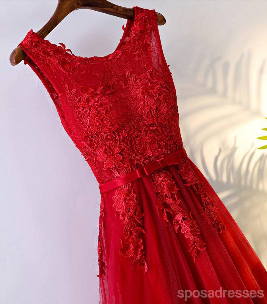 Κόκκινη δαντέλα στρογγυλό ντεκολτέ σύντομη επιστροφή χορό φορέματα, προσιτές κορσέ πίσω σύντομη πάρτι χορό φορέματα, τέλεια επιστροφή χορό φορέματα, CM245