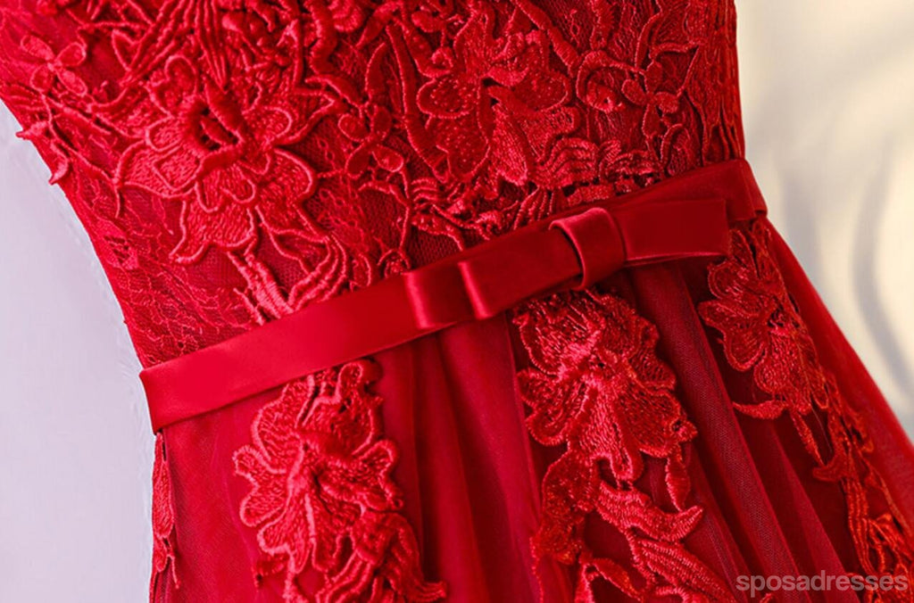 Lacet rouge encolure ronde robes de bal d'étudiants de retour au foyer courtes, corset abordable arrières robes de bal d'étudiants du parti courtes, robes de retour au foyer parfaites, CM245