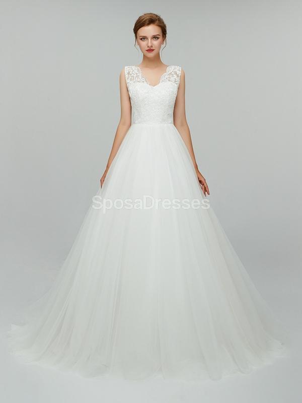 Erotischer rückenfreier einfacher V-Ausschnitt preiswerte Hochzeitskleider preiswerte Online-Brautkleider, WD552