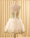 Chérie dentelle dorée tulle blanc court robes de bal pas cher en ligne, CM578