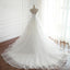 Scoop Cap Sleeve Neckline Lace A ligne Wedding Bridal Dresses, Cheap Custom Made Wedding Bridal Dresses, WD274