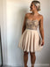 Σαμπάνια γλυκιά μου Lace Beaded Short Φτηνές Homecoming Φορέματα Online, CM581