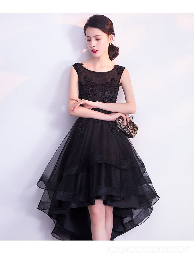 Black Scoop High Low Lace Cheap Homecoming Vestidos on-line, vestidos baratos de baile curto, CM779