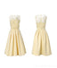 Scoop Pastel Yellow Flower Φτηνά Homecoming Φορέματα Online, Φθηνά Κοντά Φορέματα Prom, CM780