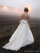 Backless Μανίκι Β ΚΑΠ γαμήλια φορέματα παραλιών λαιμών απλά, WD329