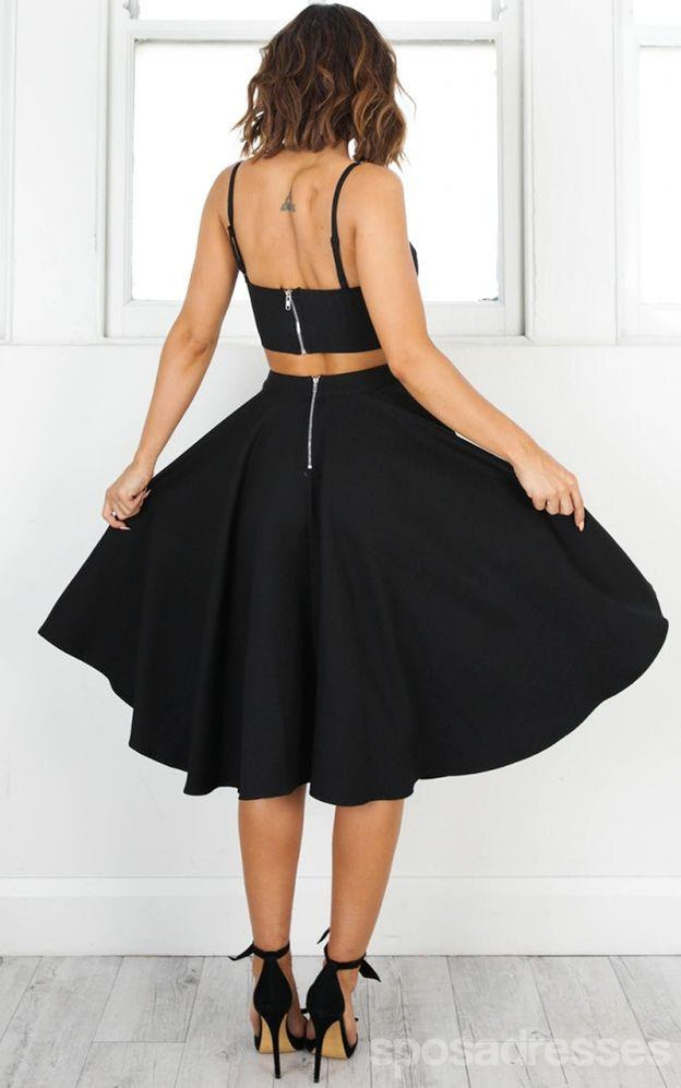 Απλή Δύο Κομμάτια Μαύρο Σύντομη Φορέματα Homecoming 2018, CM505