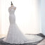Το Μανίκι καπ Προκλητικά Backless Γοργόνων Δαντελλών Γαμήλια Νυφικά Φορέματα, Φθηνά νυφικά, WD281