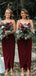 Dark Red Spaghetti Straps Cheap Ankle Length Cheap Bridesmaid Dresses Online, WG677
