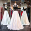 Deux pièces une ligne robes de bal de soirée, robe de bal de soirée sexy en noir et blanc, robe de bal longue personnalisée, robe de bal de soirée pas cher, robe de bal formelle, 17028