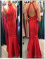 Sexy Open Backter Red Mermaid Long Evening Prom Dresses, 17486