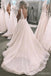 Sem encosto V-Neck Lace A linha de Baixo de Vestidos de Casamento On-line, Baratos Vestidos de Noiva, WD614