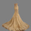 Σέξυ Γλυκό Χρυσό Δαντέλα Γοργόνα Γοργόνα Μακρά Βραδινά Φορέματα, Δημοφιλή Φτηνά Μακρύ 2018 Φορέματα Prom Party, 17238