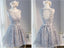 Open Back Back Grey Lace Scoop Neckline Homecoming Prom Φορέματα, Προσιτά Φορέματα Κοντών Πάρτι Prom, Τέλεια Φόρεμα Homecoming, CM274