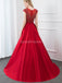 Mangas de boné vermelho vestidos de baile de longa noite, vestidos de baile de festa da noite, 12291