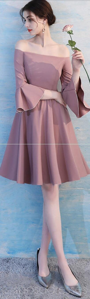 Staubige rosa kurze ungleiche einfache preiswerte Brautjungfer zieht sich online, WG510 an