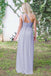 Robes de demoiselle d'honneur pas chères en chiffon bleu poussiéreux à une épaule en ligne, WG260