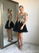 Off Shoulder Gold Lace Black Cheap Short Homecoming Dresses Online, CM600