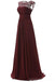 Open Back See Through Burgundy Lace Cheap Long Bridesmaid Vestidos Online, WG295