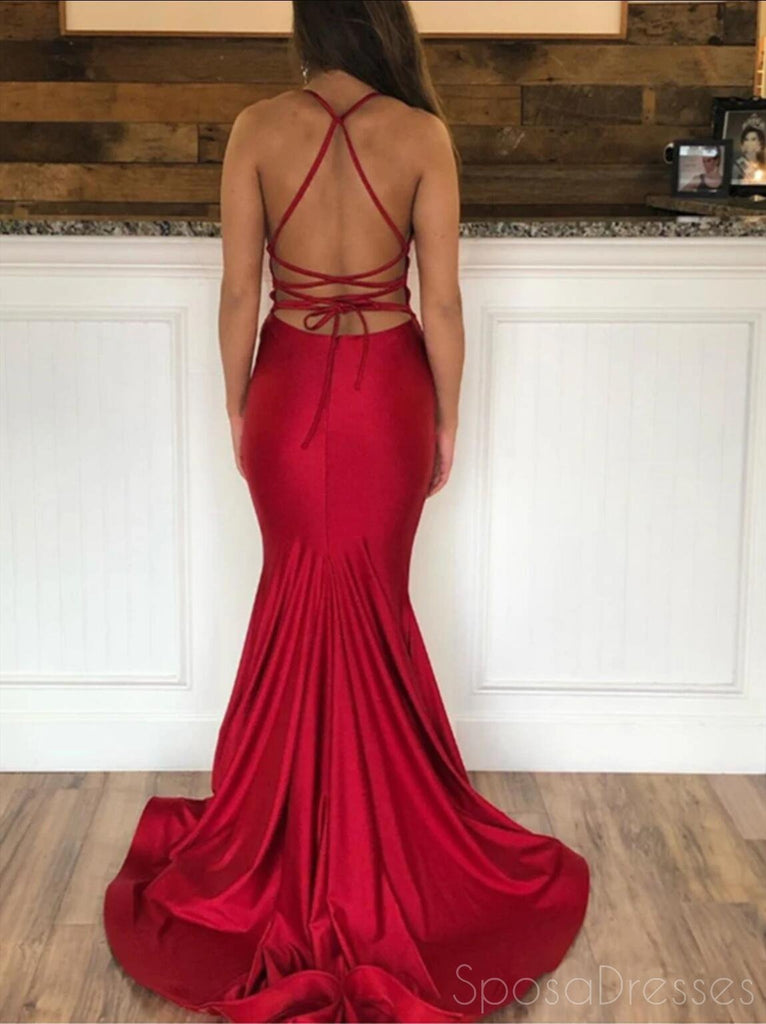Simple Sexy Mermaid Dark Red Cheap Long Evening Prom Robes, Evening Party Prom Robes, 12191