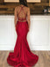 Simple Sexy Mermaid Dark Red Cheap Long Evening Prom Robes, Evening Party Prom Robes, 12191