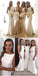 Charmante weiße einfache sexy Meerjungfrau Frauen elegante lange Hochzeitsfeier Brautjungfernkleider, WG79