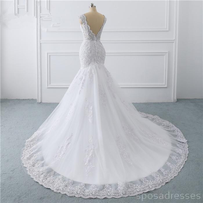 Mangas Laço Branco em Vestidos de Casamento On-line, Baratos Vestidos de Noiva, WD511
