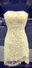 Gelbe Meerjungfrau Spitze Perlen Günstige kurze Homecoming Kleider Online, Günstige kurze Prom Kleider, CM821