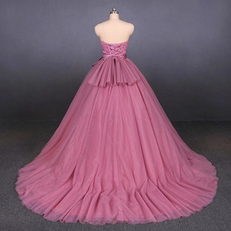 Bustier Hot Pink Ball Robe de bal bon marché Robes de soirée, Robes de bal soirée, 12150