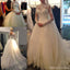 Μακριά μανικιών γαμήλια φορέματα τούλι δαντελλών ψευδαίσθησης άσπρα, φτηνή Vantage-πίσω νυφική εσθήτα, WD0007