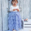 Scoop manga comprida Lace Top com costas em tule vestidos da menina de flor, vestidos populares da menina, FG070