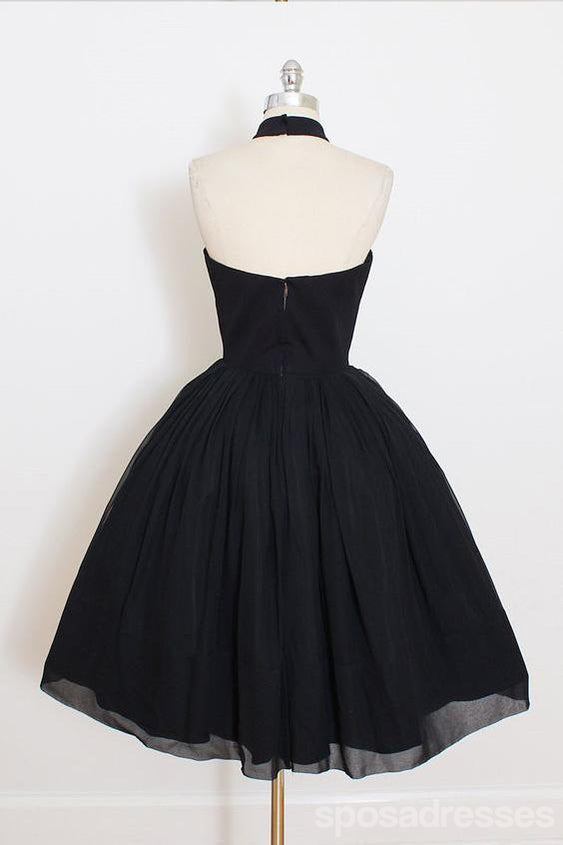 Μαύρο Halter Απλό Φθηνά Σύντομη Φορέματα Homecoming 2018, CM547