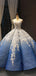 Cou de bijou Ombre robes de bal d'étudiants de soir de robe de boule bleues, robes de bal d'étudiants du parti du soir, 12254