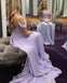 Lilac Off Shoulder Chiffon Lace Beaded Long Evening Prom Dress, 17521