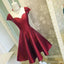 Sexy Backless Cap mangas curtas Homecoming vermelho vestidos on-line, CM539