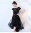 Black Lace Cap Sleeves High Low Cheap Homecoming Vestidos Online, Vestidos Baratos Baratos de Baile, CM800