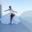 Vestidos de baile brancos com fenda lateral sem costas sexy, vestidos personalizados baratos do doce 16, 18491
