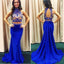 Δύο Κομμάτια Βασιλικό Μπλε Γοργόνα Βραδινά Φορέματα Prom, 2017 Πολύ Σέξι Halter Κόμμα Prom Φόρεμα, Έθιμο Μακρύ Φόρεμα Prom, Φθηνό Κόμμα Prom Φόρεμα, Επίσημο Φόρεμα Prom, 17032
