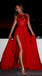 Sexy Backless Side Slit Mermaid Red Evening Prom Dresses, Cheap Custom Sweet 16 Dresses, 18494