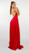 Sexy Backless Side Slit Mermaid Red Evening Prom Dresses, Cheap Custom Sweet 16 Dresses, 18494
