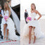 Hi-Low Einfaches Korsett Herzförmiger Chiffon Strand Brautkleider, Sexy Brautkleid, WD0008