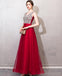 Robes de bal longues de soirée bon marché perlées à col en V rouge, robes personnalisées bon marché bon marché 16, 18523