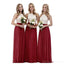 Halter jupe rouge longues robes de demoiselle d'honneur pas cher en ligne, WG625