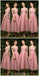 Vestidos de dama de honra baratos diferentes e curtos rosa originais, WG541