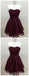 Süßes süßes Ziehen Simpe Maroon Short Lace Homecoming Dresses 2018, CM491