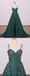 Vert émeraude bretelles spaghetti pas cher longues robes de bal de soirée, pas cher personnalisé Sweet 16 robes, 18526