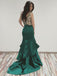 Col en V vert émeraude sirène longues robes de bal de soirée, pas cher Sweet 16 robes, 18338
